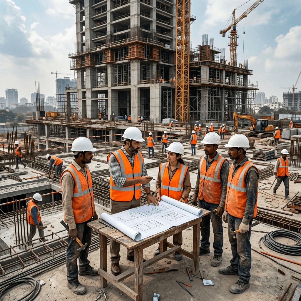 Aspect PMC engineers and management team overseeing infrastructure works
